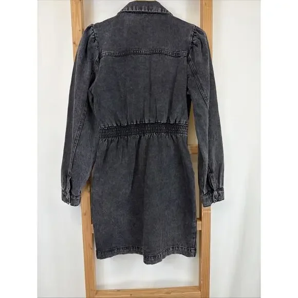 NWT Gilli Black Denim Button Up Dress w/ Pockets #1403 Size SMALL - Picture 6 of 9